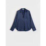 Reserved - Bluza od viskoze - mornarsko plava | shoptok.hr