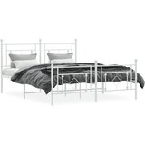 Metalni okvir kreveta uzglavlje i podnožje bijeli 160x200 cm | shoptok.hr