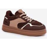 Boto Women's Platform Sneakers with Sheepskin Brown Frelina | Shoptok.si
