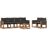  Set vanjskih sofa 7 kom. Prirodna i crna | shoptok.hr