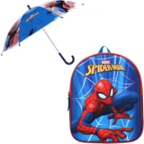 Ranac i kišobran za dečake Spiderman, Plavi