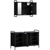  Set ormarića za kupaonicu 2 kom. Crni hrast 65 5 x 34 x 61 cm - Crni hrast Kuhinjska elemenata (1 vrata i 2 police) + viseći orm | shoptok.hr