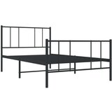 Metalni okvir kreveta uzglavlje i podnožje crni 100x190 cm | shoptok.hr