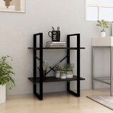 Furnova Knjižna omara 2-nadstropna črna 60x30x70 cm trdna borovina, (21932677) Cene