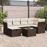  7-dijelni set vrtnih sofa od poliratana s jastucima smeđi | shoptok.hr