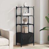 vidaXL Knjižna omara 3-nadstropna črna 41x30x109,5 cm inženirski les | Shoptok.si