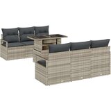  7-dijelni vrtni kauč set s jastučićima svjetlosiva poli ratan dvosed vrtna sofa s jastučićima siva poli ratan | shoptok.hr