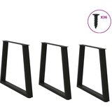  Noge za blagovaonski stol V-oblik 3 kom Crne 80 x (72-73,3) cm Čelik | shoptok.hr