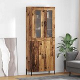 vidaXL Highboard Zidne Staro drvo 69,5 x 34 x 180 cm Konstruirano drvo | shoptok.hr