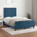  Okvir za krevet s uzglavljem tamnoplavi 120x190 cm baršunasti | shoptok.hr