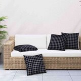  Razprševne blazine 4 pcs Črno karo 50 x 50 cm Poliester, (5000202520) | Shoptok.si