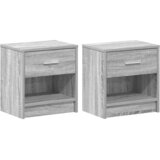 vidaXL Nočne omarice 2 kosa s predalom sive barve Sonoma 39x28x41 cm, (5000298564) | Shoptok.si