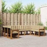  Set vanjskih sofa 9 pcs Prirodna i bež Čvrsto drvo akacije | shoptok.hr