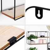  Trends4You stenska polica v LOFT slogu – kovina/MDF, 2 nivoja, 52 × 10,5 × 29 cm | Shoptok.si