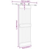  Klizna vrata NARVIK Prirodna i crna 70 x 210 cm (152,5 cm) | shoptok.hr