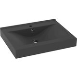  Razkošen umivalnik z luknjo mat temno siv 60x46 cm keramičen, (21409297) | Shoptok.si