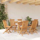  Vrtni set za objed 7 pcs Smeđa Čvrsto teak drvo | shoptok.hr