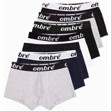 Ombre Men's cotton boxer shorts with contrasting elastic - 7-pack mix Cene'.'