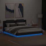  Posteljni okvir z vzglavjem in LED lučkami črn 160x200 cm | Shoptok.si