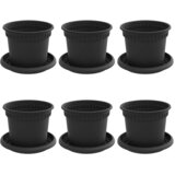 vidaXL Saksije za biljke 6 pcs Crna Ø 12 5 x 10 cm Plastika - Crna Ø 12 5 x 10 cm 6 Cijene