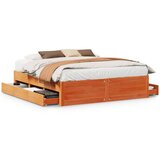 vidaXL Posteljni okvir brez vzmetnice s predali 180x200 cm borovina | Shoptok.si