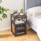 Pohištvo Nočna omarica z 2 zložljivima predaloma, 60,5 x 40 x 35 cm, rustikalna rjava | Shoptok.si