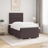  LED okvir za krevet s madracem Tamno smeđa 120 x 190 cm Tkanina | shoptok.hr