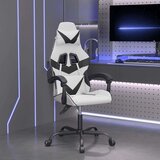  Vrtljiv gaming stol belo in črno umetno usnje, (21377791) | Shoptok.si