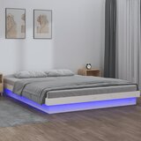 Furnova LED posteljni okvir bel 120x190 cm trden les, (21941116) Cene
