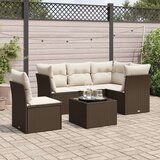vidaXL 6-dijelni set vrtnih sofa od poliratana s jastucima smeđi | shoptok.hr