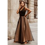 Fenzy Elegantna Maxi Obleka S Pikami, Črna | Shoptok.si