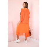 Kesi Włoski Pleated dress with an openwork sweater orange | Eponuda.ba