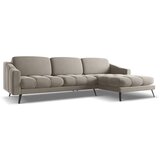 Makamii Bež žametna kotna sedežna garnitura (desni kot) Nalu – | Shoptok.si