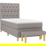  Box spring postelja z vzmetnico svetlo siva 80x200 cm blago, (20790419) | Shoptok.si