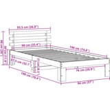 Konstrukcija postelje Rjava 90 x 190 cm Trden borov les, (5000022701) | Shoptok.si