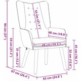  Fotelja Krema 63 x 67 x 94 cm Baršun | shoptok.hr