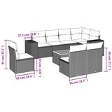  9-dijelni set vrtnih sofa s jastucima bež od poliratana | shoptok.hr