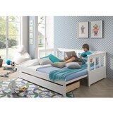 Vipack Bela otroška postelja iz masivnega bora z dodatnim ležiščem in prostorom za shranjevanje 90x200 cm PINO – | Shoptok.si