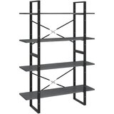 Furnova Knjižna omara 4-nadstropna siva 100x30x140 cm trdna borovina, (21932229) | Shoptok.si
