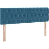  Krevet S LED lampica s pohranom Tamno plava 140 x 190 cm Baršun | shoptok.hr