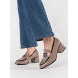 Shelvt Taupe heeled shoes | shoptok.hr