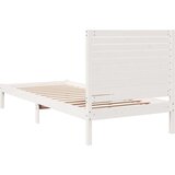 vidaXL Daljši posteljni okvir brez vzmetnice bel 90x210 cm trden les | Shoptok.si