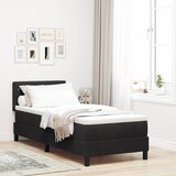  LED Box Spring Krevet s madracem Crna 80 x 200 cm Baršun | shoptok.hr