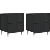  Noćni ormar 2 pcs Crna 43 x 34,5 x 49,5 cm Konstruirano drvo | shoptok.hr