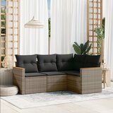 Maison Chic Seti vrtnega pohištva - Vrtna garnitura - Vrtni pohištvo set 4-delna z blazinami siv poli ratan, (21819207) | Shoptok.si