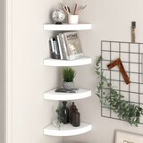 vidaXL Plutajuće kutne police 4 kom sjajne bijele 25 x 25 x 3,8 cm MDF Cijene