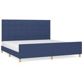  Okvir za krevet bez madraca plavi 200x200 cm od tkanine Slike