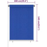  Vanjska roleta za zamračivanje 100 x 140 cm plava HDPE | Shoptok.si