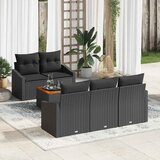  Sjedeća garnitura za vrt 6 kom. Crna poliratan | shoptok.hr