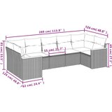  7-dijelni set vrtnih sofa s jastucima bež od poliratana | shoptok.hr